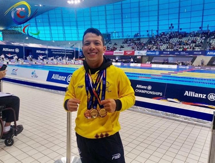 Un nuevo oro y bronce para Colombia con Carlos Daniel Serrano y Nelson Crispín en el Mundial de Para Natación en Londres