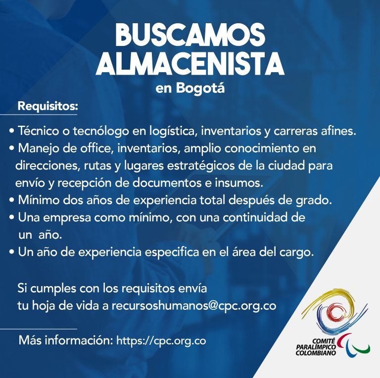 Convocatoria laboral Comité Paralímpico Colombiano
