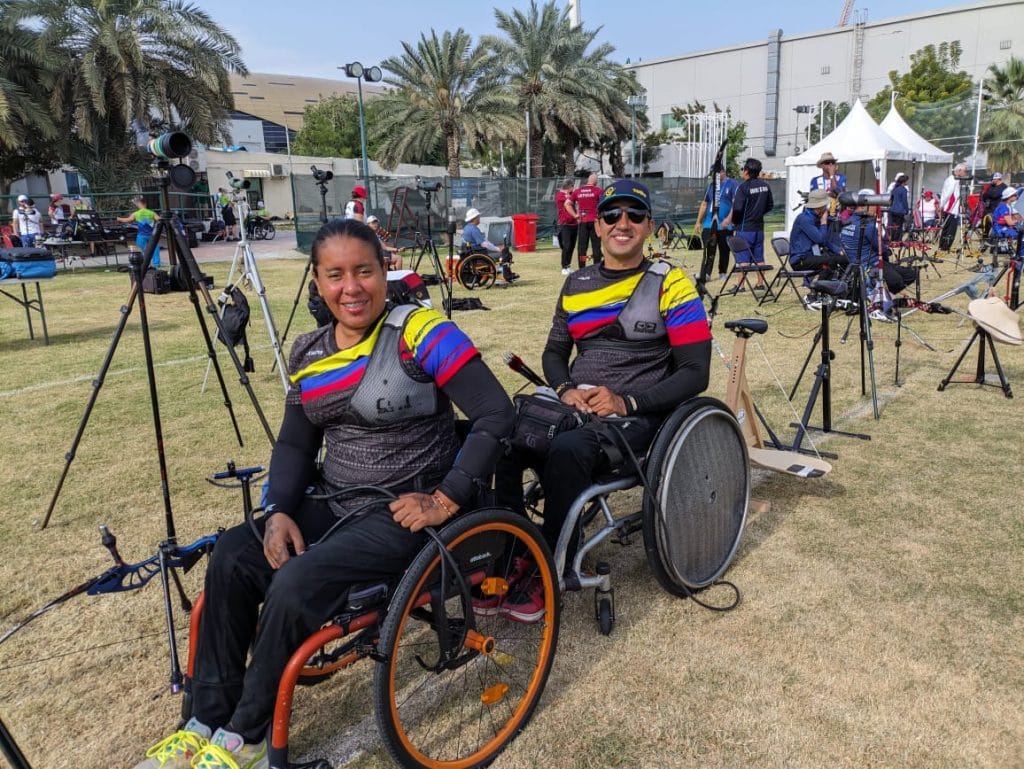 Mónica Daza y Héctor Ramírez en el Fazza Para-Archery World Ranking de Dubái